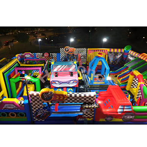 HuatongLarge divertissement gonflable trampoline saut d'amusement voiture de course parc à thème grand parc gonflable de toboggan de rebond à <span class=keywords><strong>vendre</strong></span> - Product Image 5