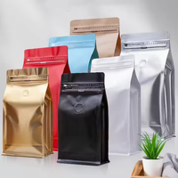 Hochwertige Maßgefertigte Ziplock-Kaffee-Verpackung Lebensmittelechter Quadratboden Tiefdruck-Bedruckter PET/AL/PE-Ventilbeutel