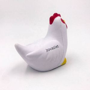 Funny Promotional Gift Animal Shape PU Foam White Chicken Stress <b>Ball</b> <b>Squeeze</b> Relief <b>Ball</b> Custom logo - Product Image 4