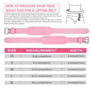 Cinturón de Fitness Transpirable de Cuero Vacuno MKAS para Hombres y Mujeres, Cinturón de Protección Profesional para Sentadillas y Levantamiento de Pesas - Product Image 4