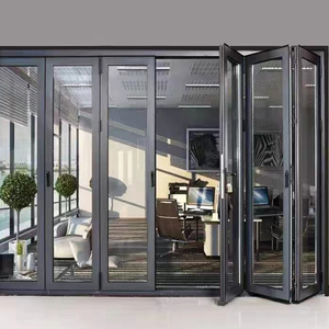 SHUNUO Puertas de Tabique Plegables Modernas de Vidrio Tipo Acordeón Puerta Corredera Interior para Baño con Acabado Polimérico - Product Image 3