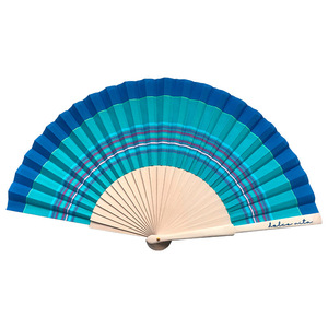 Proveedor de Primera Categoría, Personalización de Fábrica, Abanico Plegable de Madera Maciza y Tela de 23 CM, Abanico Artesanal de Madera y Tela con Correa - Product Image 2