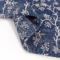 Nouveau produit 2026 : Tissu denim en coton et polyester avec broderie 3D à sequins pour vêtements