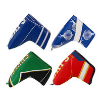 Accessoires de golf de luxe, housses de tête de putter en cuir PU durable, housses de tête de golf avec broderie amusante