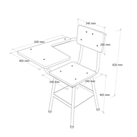 Meubles de classe personnalisables, bureau et chaise combinés en plastique rigide pour la formation des étudiants