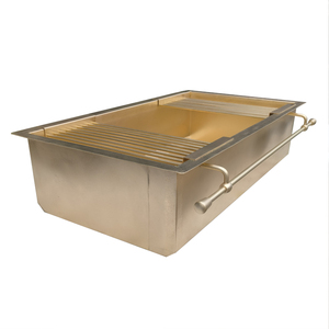 Évier de cuisine moderne personnalisé à <span class=keywords><strong>cuvette</strong></span> unique en laiton Tablier multifonctionnel fait à la main Finition dorée Caractéristiques Robinet Nombre Trous Un - Product Image 3