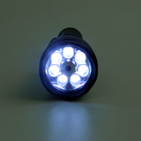 Lampe torche tactique EDC QXMOVING en aluminium, piles AA, couleur noire, 7 LED, avec lumière laser rouge pour le camping et la chasse