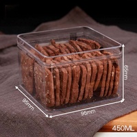 Boîte de rangement transparente rectangulaire pour biscuits, pâtisseries, macarons, flocons de neige, avec couvercle, en plastique, pour emballage de gâteaux et snacks
