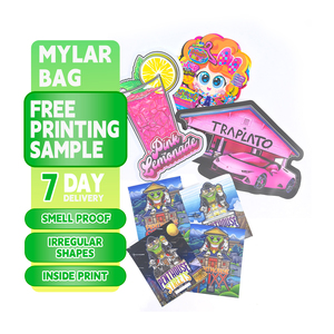 Custom Digital Print Shape Mylar <strong>Bag</strong> Die Cut Irregular Special Shaped Plastic Ziplock Mylar Packs 3.5g 7g 14g <strong>Bags</strong> - Product Image 1