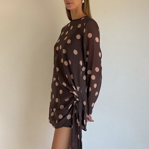Robe à manches longues à imprimé floral, col rond, coupe ample, décontractée, pour tous les jours - Product Image 3