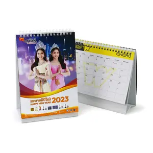 Kalender meja Premium desain kustom kualitas terbaik pabrikan