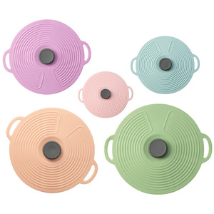 Vente chaude 5 Tailles Réutilisable Silicone Résistant À La Chaleur Alimentaire Couvercles D'aspiration Ajustement Parfait <span class=keywords><strong>pour</strong></span> Batterie <span class=keywords><strong>De</strong></span> Cuisine Pièces Tasses Bols Assiettes Pots - Product Image 4