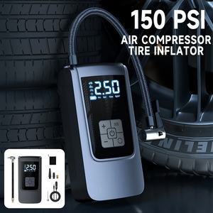 ปั๊มลมรถยนต์ 7.4V 12V พร้อมไฟ LED แบบพกพา  ปั๊มลมไฟฟ้า 6000mAh - Product Image 3