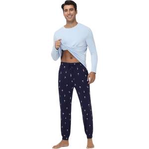 Ensemble de pyjama en viscose de bambou pour homme personnalisé, vêtements de nuit à manches longues avec poches et cordon de serrage, tailles S-XXL - Product Image 6