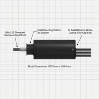 Moteur Inrunner Étanche D70L165 IP68 12kW 13Nm 78,105,120,150,170,250KV 20-35km/h pour E-foil Planche de Surf Électrique Refroidie par Eau CE