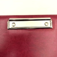 Porte-documents A4 en cuir PU avec logo personnalisé, clip de bureau, dossier, menu avec clip métallique