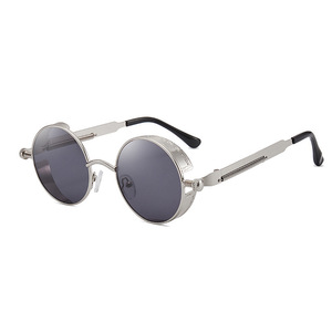 <b>Round</b> Metal <b>Sunglasses</b> Gold <b>Frame</b> UV400 Protection Unisex Outdoor Fashion Style - Product Image 4
