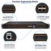 Commutateur géré de couche 3, 24 ports Gigabit SFP, 4x 10G SFP+, tout en fibre optique, pour caméra IP, réseau de campus