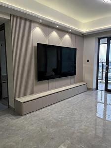 Meuble <span class=keywords><strong>TV</strong></span> moderne avec tiroirs, autoportant, minimaliste, blanc et marron, pour salon - Product Image 1