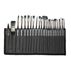 <span class=keywords><strong>Kit</strong></span> de 24 <span class=keywords><strong>pinceaux</strong></span> Bveiw Art en nylon avec manche en bois pour aquarelle, <span class=keywords><strong>acrylique</strong></span> et gouache, avec étui de rangement - Product Image 1