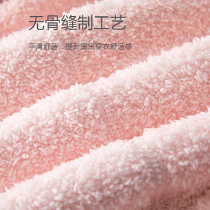 Romper para bebé con forro polar de cerdo rosa, ropa gruesa para otoño e invierno para niños y niñas - Product Image 3