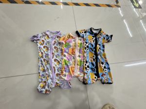 Yyウエスタンニット竹ビスコース双方向ジッパーカスタム子供用パジャマ半袖ロンパーセット卸売 - Product Image 2