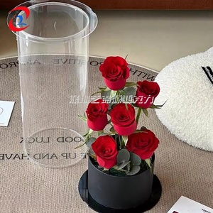 Boîte à fleurs en acrylique Porte-eau Pots à roses transparents Support-<span class=keywords><strong>Vase</strong></span> à <span class=keywords><strong>tube</strong></span> cylindrique décoratif Cadeau Boîte à fleurs roses - Product Image 3