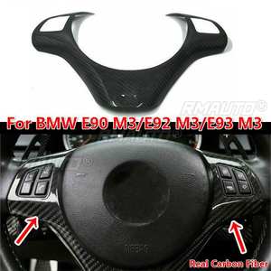 Pegatinas para Volante de Coche, Fibra de Carbono Real, Tira Decorativa Modificada, Cubierta de Marco, Adhesivo Decorativo para BMW Serie M3 E90 E92 E93 - Product Image 1