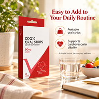 OEM Marque Privée Ubiquinol CoQ10 Bandes Orales Dissolvables 60mg Végétalien Antioxydant Complément Énergétique 30 Bandes