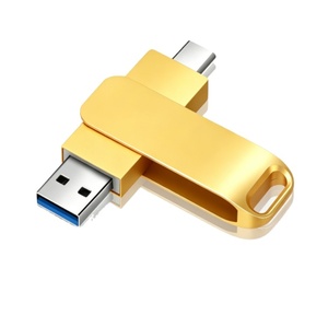 แฟลชไดรฟ์ USB2.0/3.0 แบบหมุนได้ 2in1 ความเร็วสูง OTG ขายส่ง รับทำโลโก้ 8-128GB สำหรับสมาร์ทโฟน ตัวเรือนโลหะ - Product Image 1