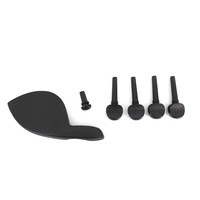 Vente en gros usine : Ensemble d'accessoires pour violon imitation ébène (mentonnière, chevilles, bouton de queue)