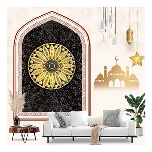 Living room carpet Ramadan Eid gift muslim islamic prayer rug high quality faux cashmere tpr carpet soft and comfortable