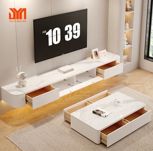 JYN Fashion White Floating TV Stand <span class=keywords><strong>soggiorno</strong></span> a <span class=keywords><strong>parete</strong></span> TV armadio <span class=keywords><strong>con</strong></span> tavolino da caffè - Product Image 4