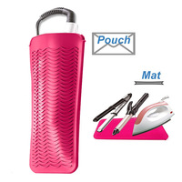Pochette de tapis en silicone résistant à la chaleur pochette de tapis de voyage fer plat fer à friser fer à lisser cheveux curling porte-outil pour cheveux chauds