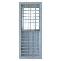 Diffuseur d'air carré en alliage d'aluminium à double couche, à grille verticale, à entrée d'air de retour, résistant à la pluie