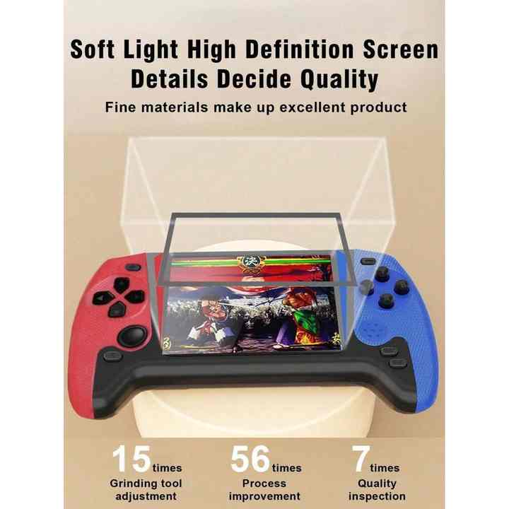 1pc New Big Screen Game Machine, Built-In 500 Classic Retro Games. The Nostalgic Red And White Machine Can Be Played By Two Peop