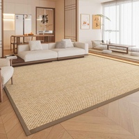 Tapis de sol moderne antidérapant en bambou tressé de couleur unie JINRUI pour la maison, le salon de thé japonais, la table basse et la chambre à coucher
