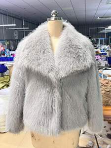 Manteau en fausse fourrure pour <span class=keywords><strong>femme</strong></span>, grande taille, mode automne-hiver, couleur unie, chaud, pelucheux, veste en fourrure - Product Image 3