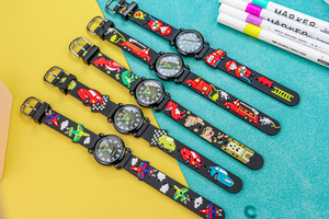 Montre électronique 3D pour enfants, dessin animé, camion de pompiers, véhicule de course, pour garçons et filles, étanche, mouvement à quartz 31 mm, bracelet en caoutchouc - Product Image 6