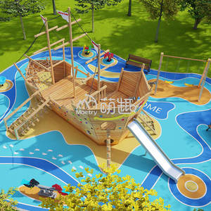 Moetry naturale parco giochi all'aperto Design personalizzato nave pirata giochi con scivolo in acciaio inox per bambini parco divertimenti - Product Image 1