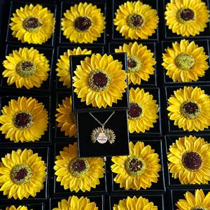 Regalos para el Día de la Madre, <span class=keywords><strong>Girasoles</strong></span> de Tacto Real <span class=keywords><strong>con</strong></span> Collar en Caja, Regalo de Navidad, Cajas de Joyería <span class=keywords><strong>con</strong></span> <span class=keywords><strong>Girasoles</strong></span> - Product Image 4