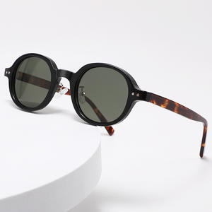 Nouvelles lunettes de soleil polarisées TR90 à monture ronde et branches en acétate, protection UV400, unisexe, pour tenues de voyage tendance - Product Image 2