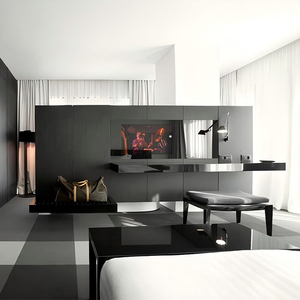 Ensemble de meubles de chambre d'hôtel 3 à 5 étoiles, style moderne et personnalisé, lit en bois massif de luxe et table de chevet pour chambre d'hôtel de style boutique ou resort. - Product Image 3