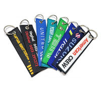 Llavero de tela tejida personalizado con bordado, etiqueta para llaves, etiquetas personalizadas Jet Tags