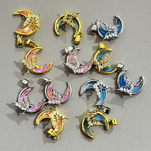 Pendentif Breloque Papillon Lune avec Incrustation de Cristal pour Collier Femme, Boucles d'Oreilles, Bracelet DIY, Bijoux 1001 1100 Origine Yiwu - Product Image 1
