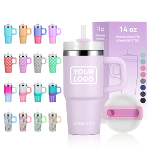 Yatai 14 oz đôi tường thép không gỉ cốc cho trẻ em thăng hoa trống du lịch <span class=keywords><strong>Mug</strong></span> xử lý rơm lạnh nhiệt cốc cà phê - Product Image 2