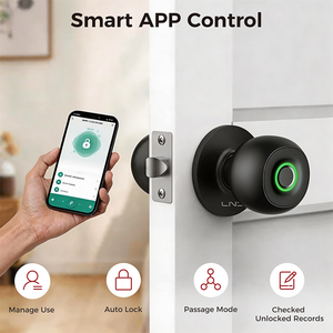 Serratura Intelligente LNDU D500 con Impronta Digitale, Controllo App, Alimentazione di Emergenza Type-C, Facile Installazione per Camera da Letto, Casa, Ufficio - Product Image 4