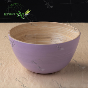 Bol de service en bambou écologique lisse et naturel idéal pour la salade de fruits Production sur mesure OEM disponible - Product Image 1