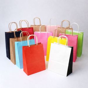 KM vente en gros emballage coloré de cadeau d'artisanat personnalisé sac à provisions imprimé sac en papier kraft avec votre propre logo - Product Image 4