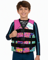 Gilet de sauvetage gonflable léger et confortable pour enfants Highrun en néoprène/PVC/mousse EPE, réfléchissant, certifié CE, avec fermeture éclair